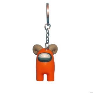 Figurina breloc 3D, Among Us, Seria 2, Portocaliu si Coarne