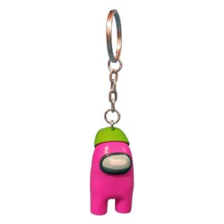 Figurina breloc 3D, Among Us, Seria 2, Roz si Caciula Verde